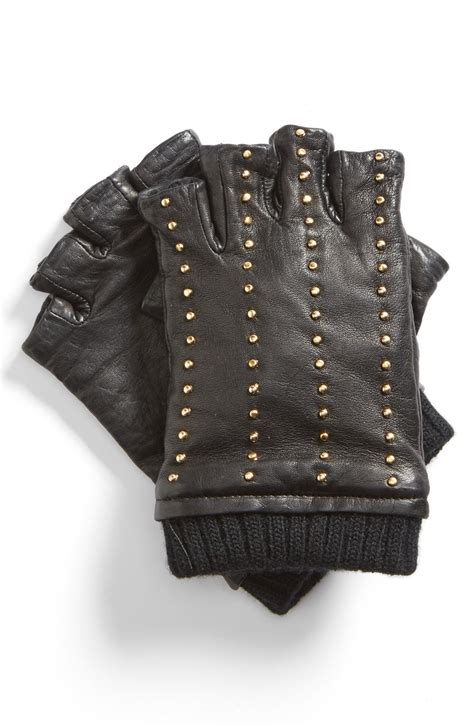 michael kors fingerless knit gloves|Michael Kors black leather gloves.